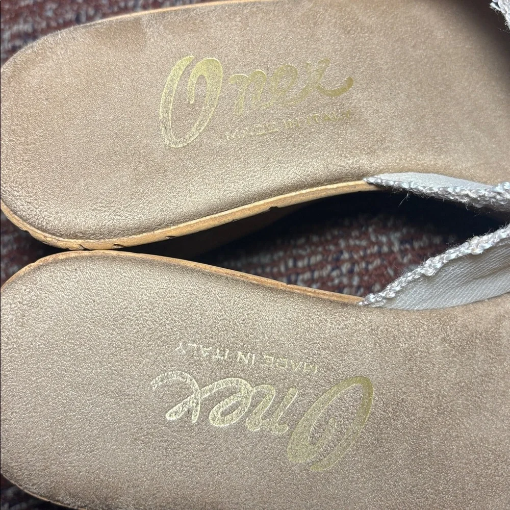 Onex made in Italy platform Elegant Cream Wedge Sandals cork heel beach wedding